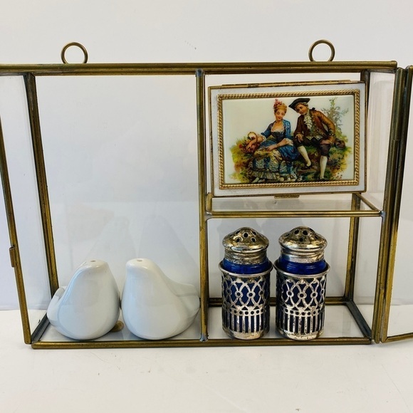 GLASS brass display case jewelry case box locking hinge mini miniature small - Picture 2 of 15